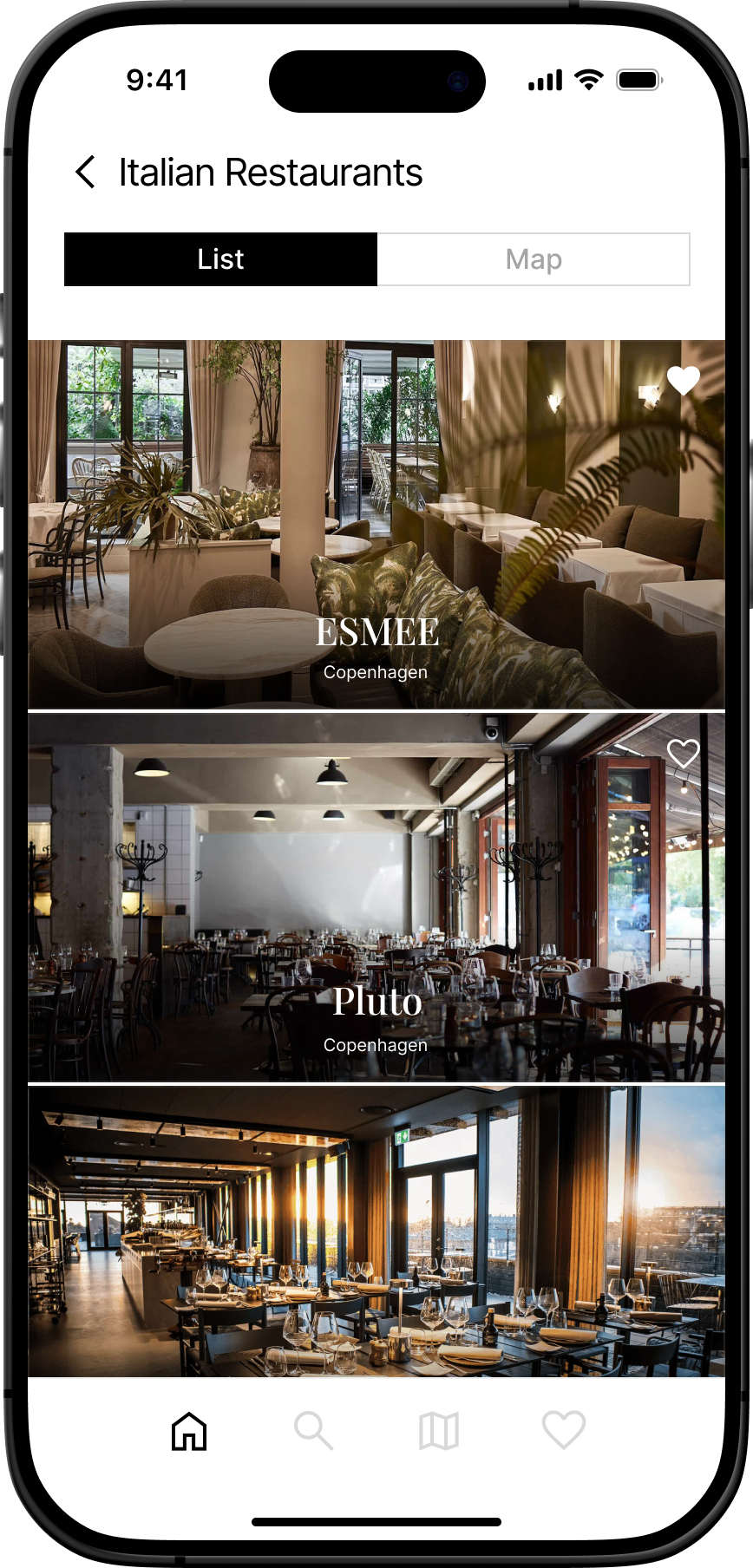 gaïd app — Italian restaurants guide in Copenhagen.