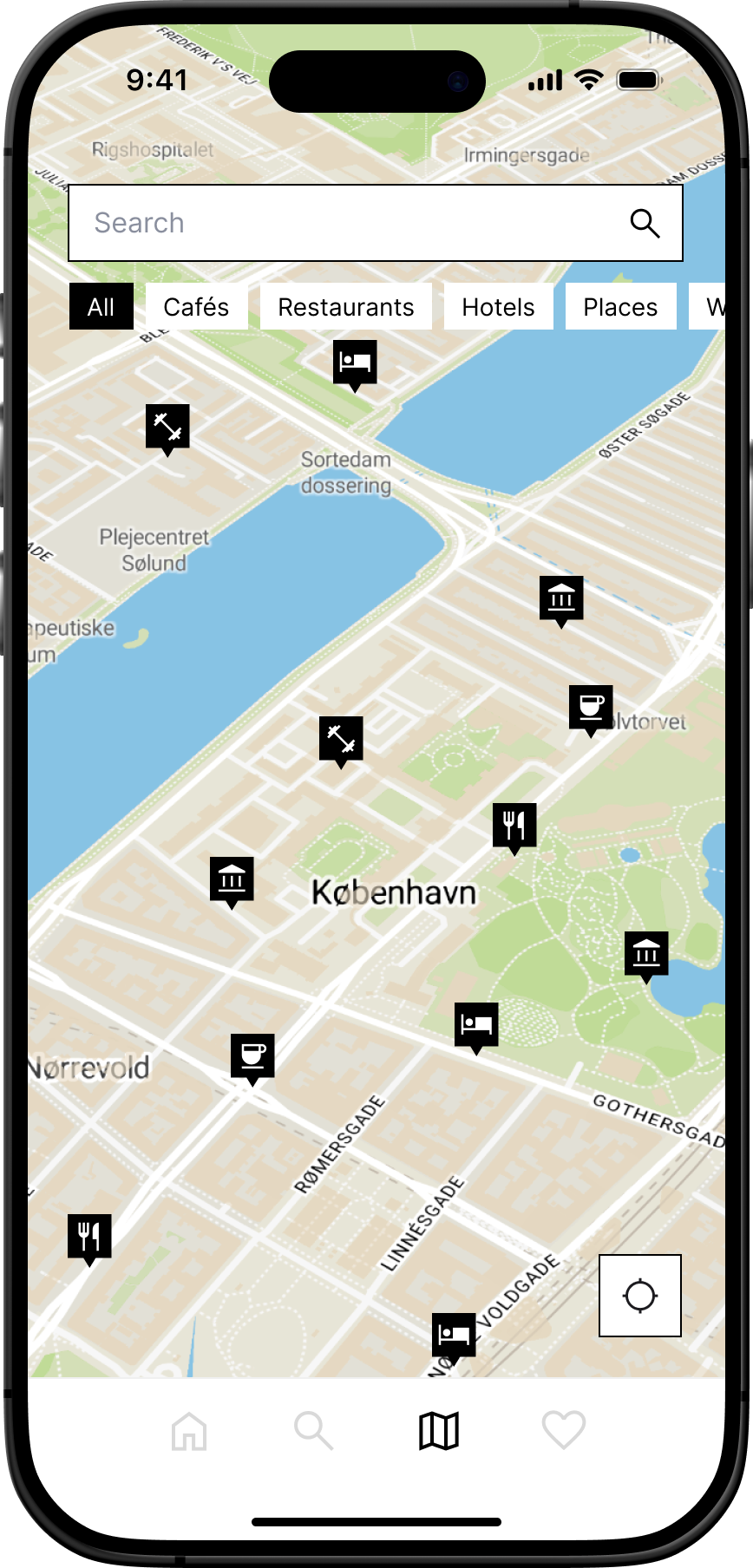 gaïd app — main navigation menu.